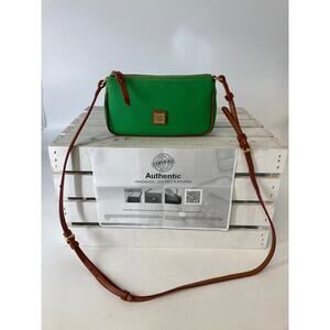 DOONEY & BOURKE SMALL GREEN LEATHER CROSSBODY BAG